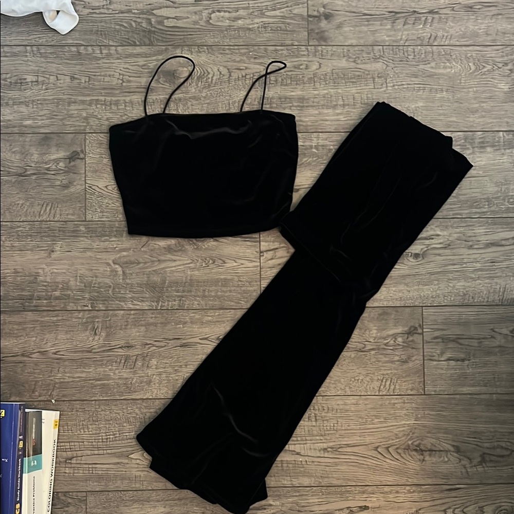 Black Velvet Two-Piece Set